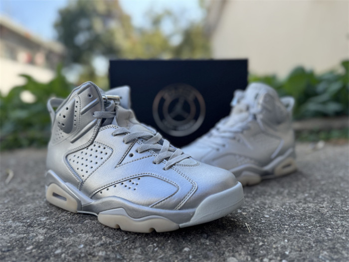 Authentic Air Jordan 6 Retro PSG Paris Saint-Germain Silver