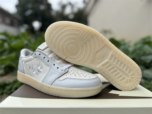 Authentic Air Jordan 1 Retro Low OG Rabbit Floral Swoosh GS