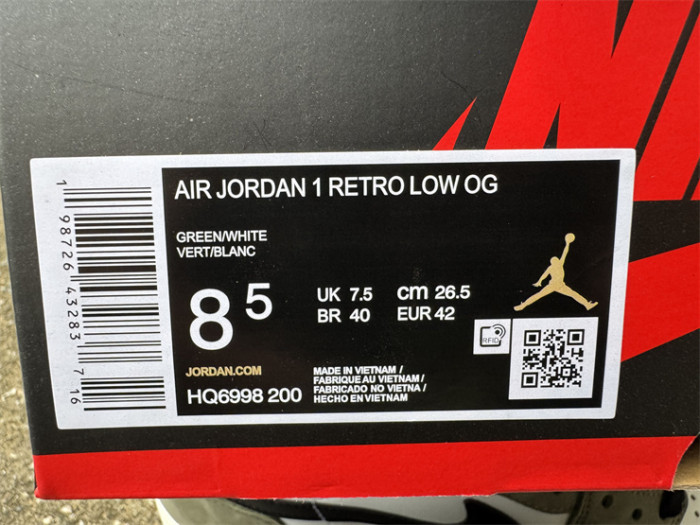 Authentic Jordan 1 Retro Low OG Medium Olive