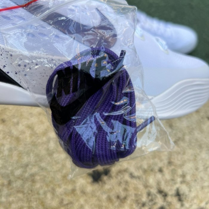 Authentic Nike Kobe 9 Elite Low EM Protro White Court Purple