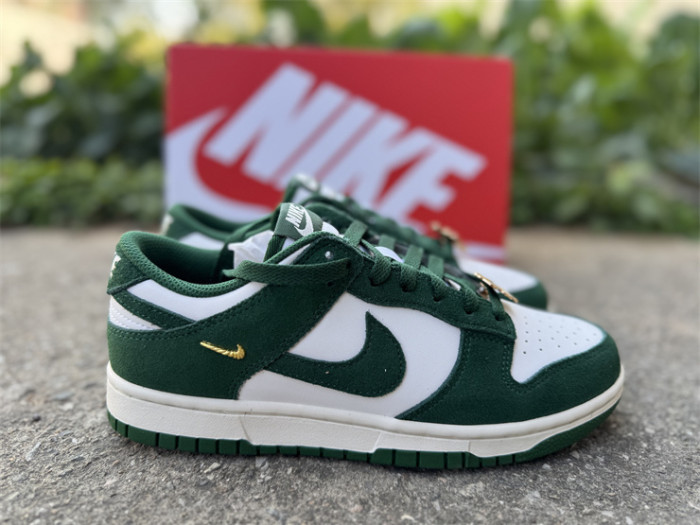 Authentic Nike Dunk Low Gorge Green Gold Mini Swoosh