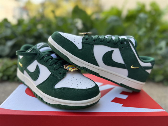 Authentic Nike Dunk Low Gorge Green Gold Mini Swoosh