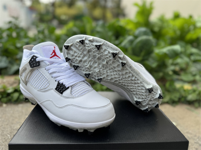 Authentic Jordan 4 Retro TD Cleat White Cement