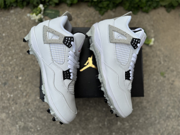 Authentic Jordan 4 Retro TD Cleat White Cement
