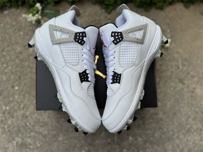 Authentic Jordan 4 Retro TD Cleat White Cement