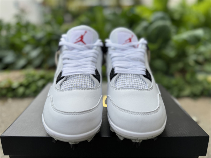 Authentic Jordan 4 Retro TD Cleat White Cement