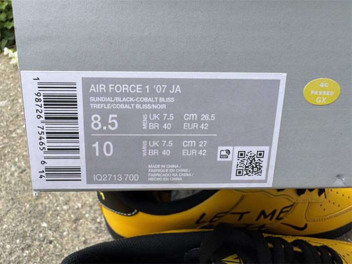 Authentic Nike Air Force 1 Low Ja Morant Let Me Be Ja