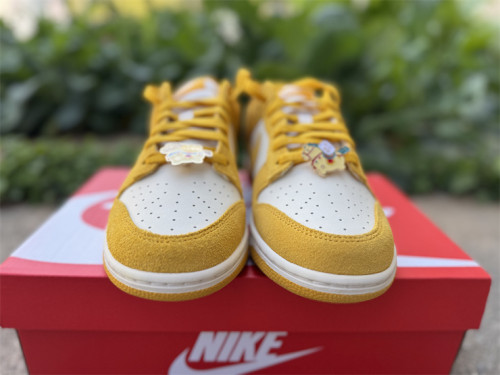 Authentic Nike Dunk Low Dark Sulfur Gold Mini Swoosh