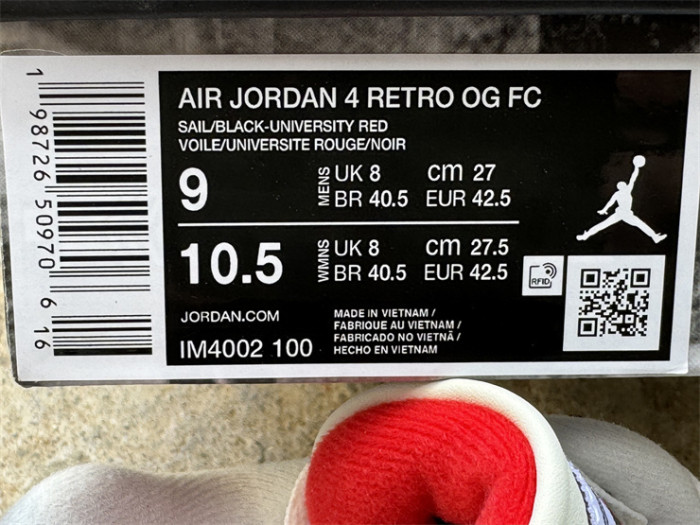 Authentic Air Jordan 4 Retro OG Flight Club