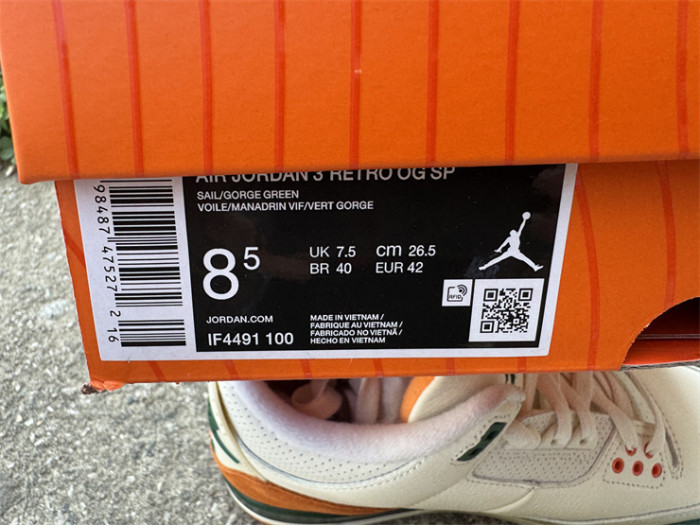 Authentic Air Jordan 3 Retro SP SoleFly Miami