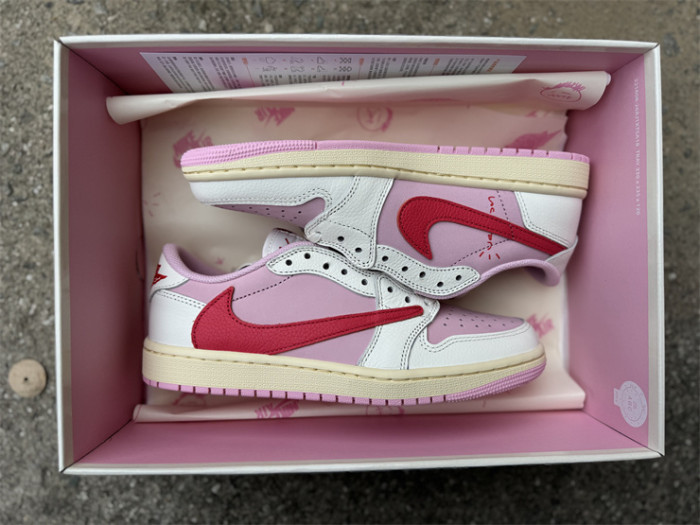 Authentic Travis Scott x Air Jordan 1 Low  Tropical Pink