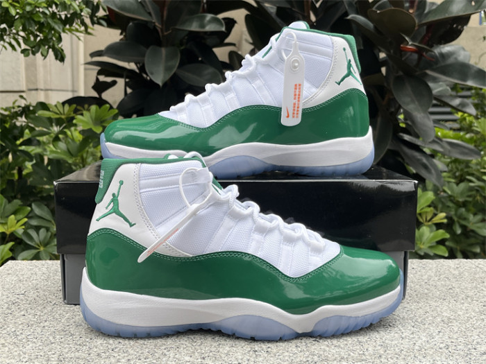 Authentic Air Jordan 11 White Green