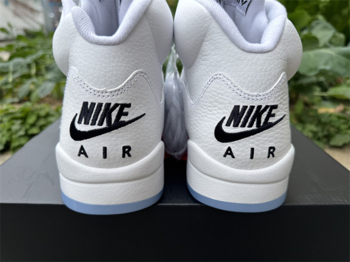 Authentic Air Jordan 5  White Metallic