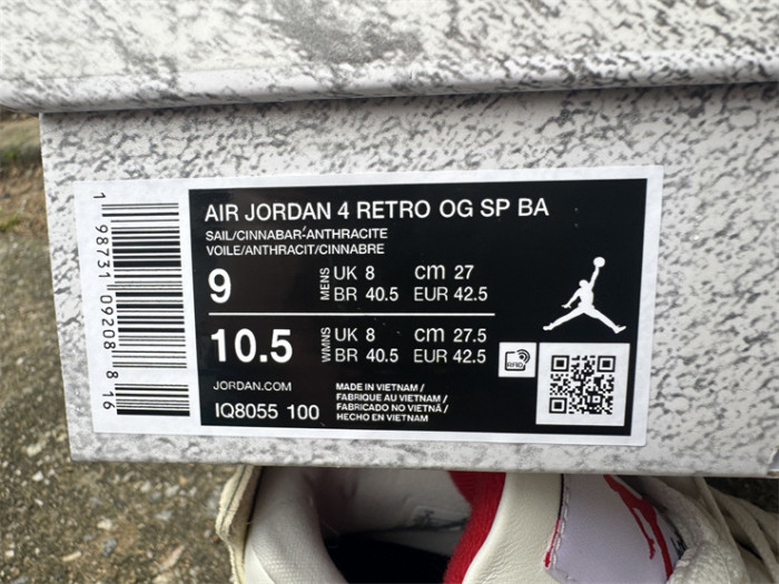 Authentic Air Jordan 4 Retro OG Nigel Sylvester Brick After Brick