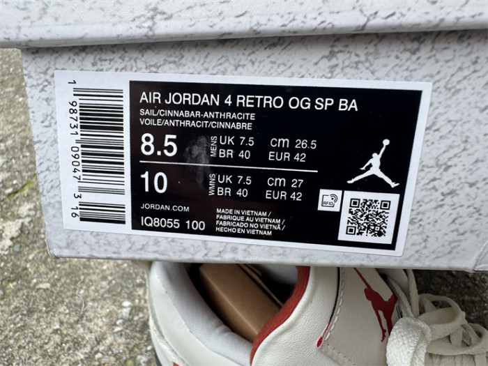 Authentic Air Jordan 4 Retro OG Nigel Sylvester Brick After Brick