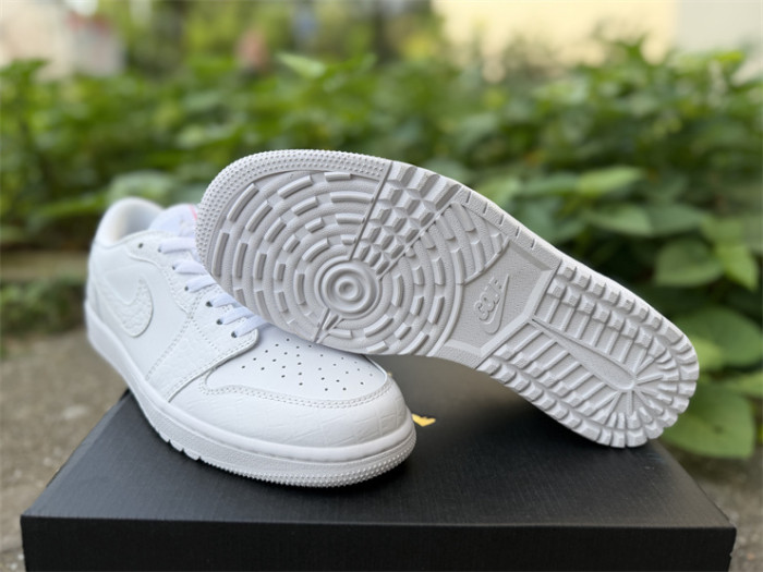 Authentic Air Jodan 1 Low Golf White Crocodile