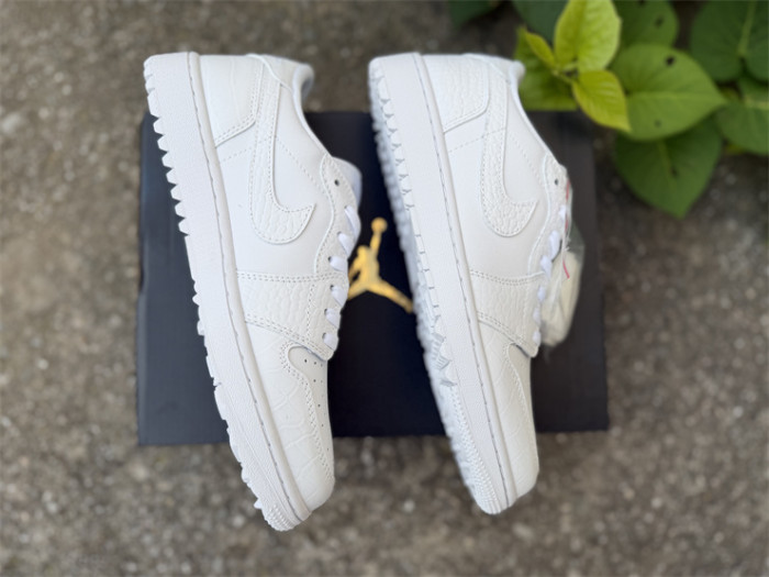 Authentic Air Jodan 1 Low Golf White Crocodile