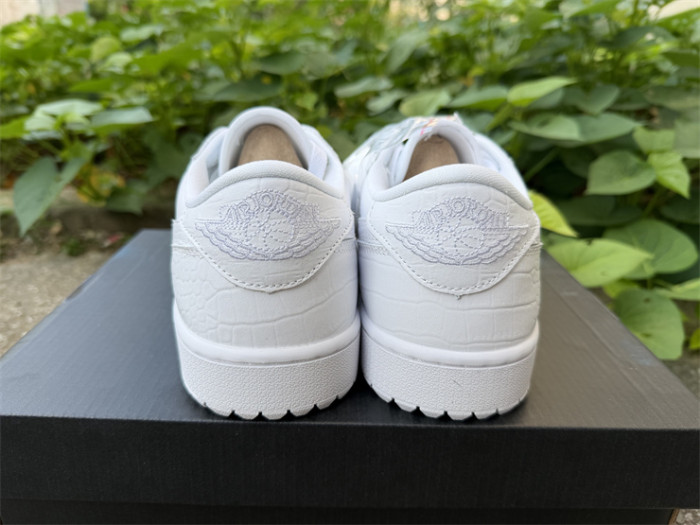 Authentic Air Jodan 1 Low Golf White Crocodile