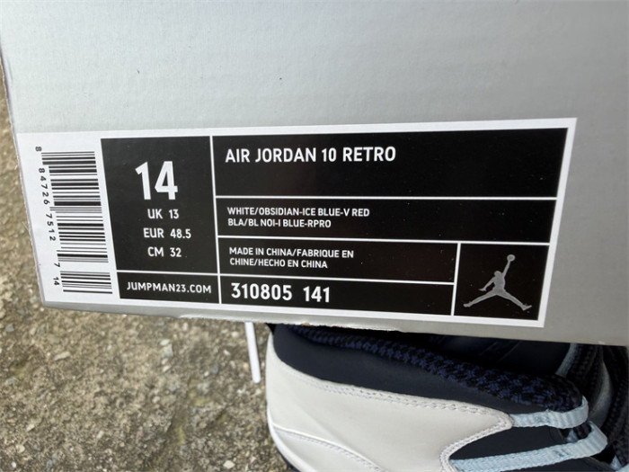 Authentic Air Jordan 10 Retro Ice Blue
