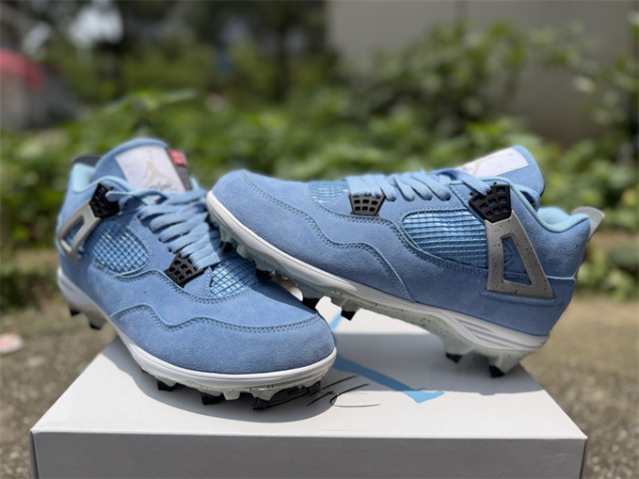 Authentic Air Jordan 4 Retro Golf University Blue Cleats