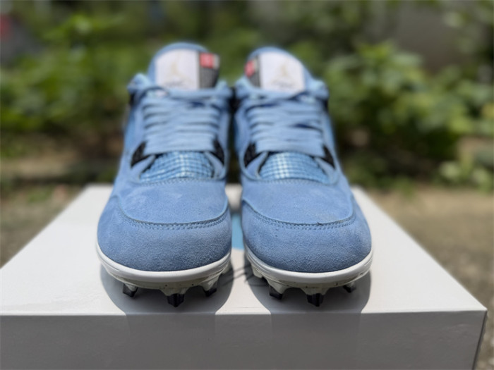 Authentic Air Jordan 4 Retro Golf University Blue Cleats