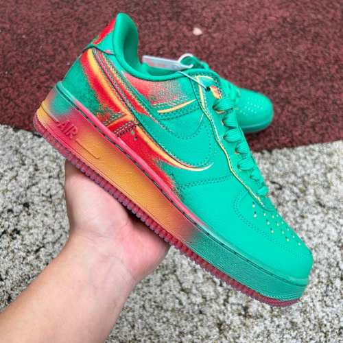 Authentic Nike Air Force 1 Low '07 Stadium Green Crimson