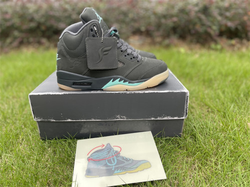 Authentic Air Jordan 5 Retro SoleFly Black Aurora Green