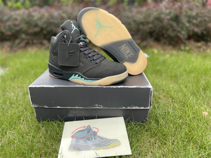 Authentic Air Jordan 5 Retro SoleFly Black Aurora Green