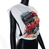 Loose Letter Print Athleisure Cropped Top
