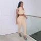 Cutout Slim Fit Sleeveless Vest High Waist Pack Hip Pants Set