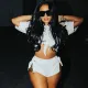 Round Neck Short Sleeve T-Shirt High Waist Casual Side Tie Shorts Set