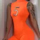 Fashion Letter Embroidered Sleeveless High Waist Skinny Athleisure Jumpsuit