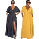 Sexy Fashion Solid Color V-Neck Women's Dress