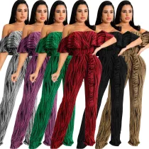 Sexy and fashionable word neck tube top jumpsuit
