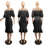 Plus size women's cute fishtail dress