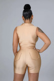 Women's Fashion Temperament Commuter Solid Color Sleeveless Tank Top Pants Set