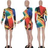 Sexy Fashion Print Dress Summer Autumn New Style
