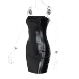 sexy solid color tube top dress temperament skirt