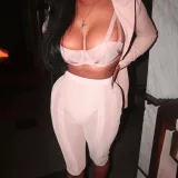 Sexy see-through mesh high-waisted butt-lifting slim shorts