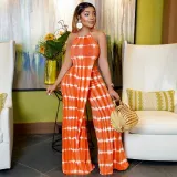 women's fashion two piece printed plus size suit