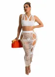 women's lace skirt tube top zipper suit