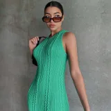 Fashion Casual Knit Sleeveless Round Neck Dress