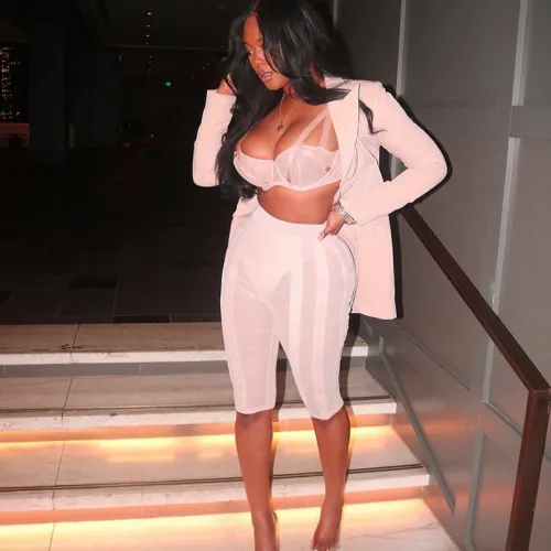 Sexy see-through mesh high-waisted butt-lifting slim shorts