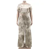 New women's tie-dye plus size fashion casual suit