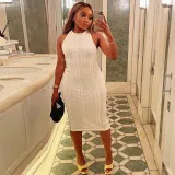 Fashion Casual Knit Sleeveless Round Neck Dress