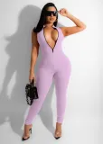 Stretch Pit Zip Ladies Jumpsuit Candy Multicolor