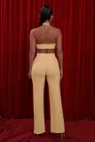 Bright Silk Bandage Two Piece Women's Clothing
