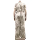 New women's tie-dye plus size fashion casual suit