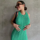 Fashion Casual Knit Sleeveless Round Neck Dress