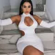 Solid Color Sexy Cutout Bodysuit